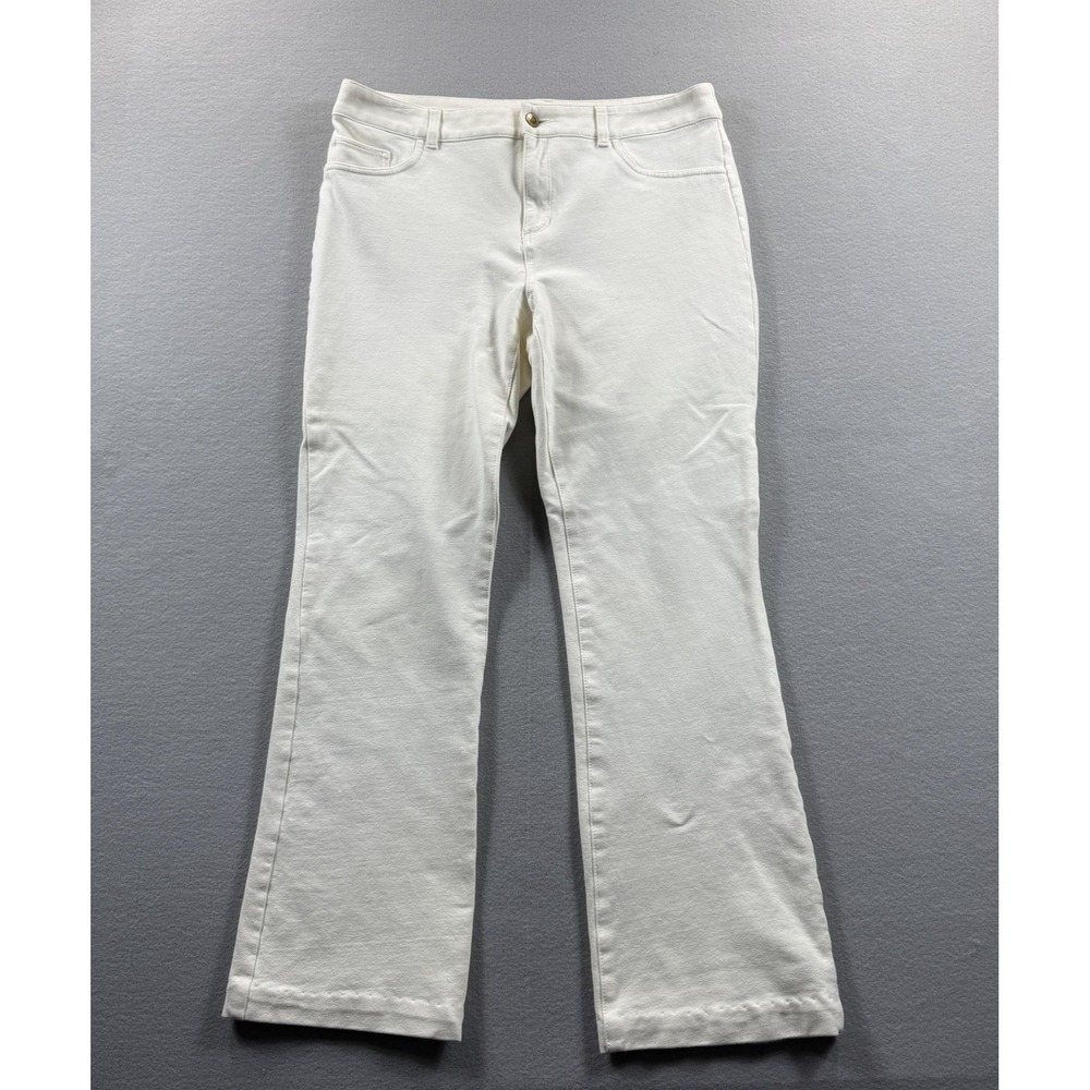 Chicos Zenergy Jeans Womens 1 White Stretch Bootcut Regular‎ Fit Denim 34x29